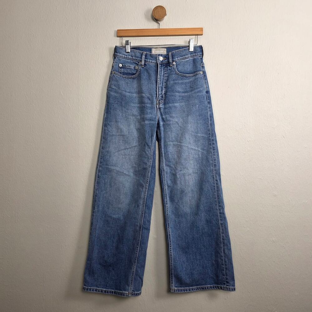 Everlane The Way-High Sailor Jean Vintage Blue Wide Leg High Rise Denim 26Short - Picture 5 of 11